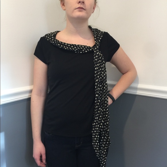 KATE HILL petite crop sleeve black shirt  size PM - Picture 2 of 4